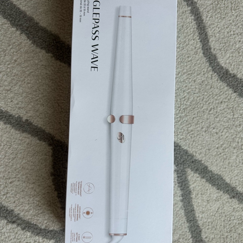 T3 SinglePass Wave Styling Wand - White and Rose Gold